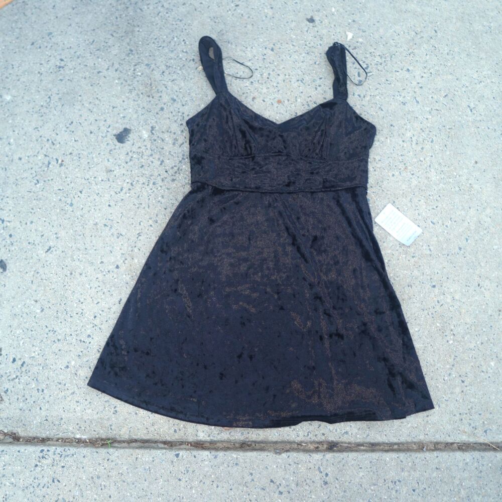 Lush Crushed Velvet Minidress Black Sweetheart XL NWT Whimsigoth Goth Retro